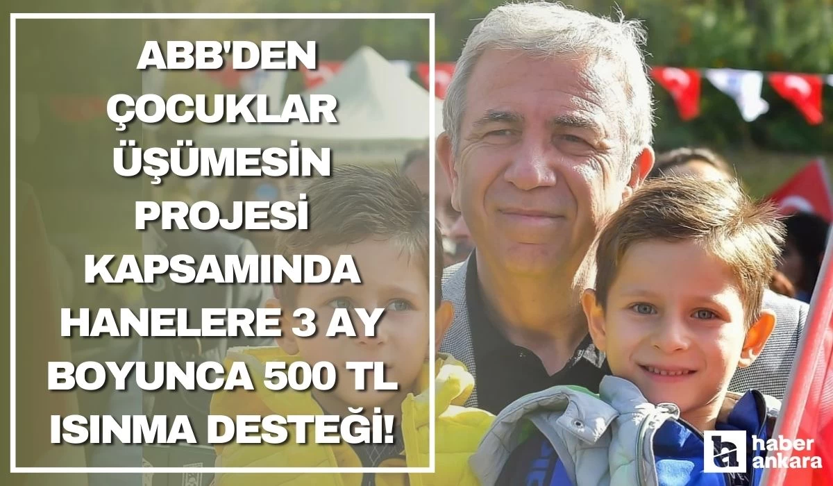 ABB'den Çocuklar Üşümesin projesi kapsamında hanelere 3 ay boyunca 500 TL ısınma desteği!