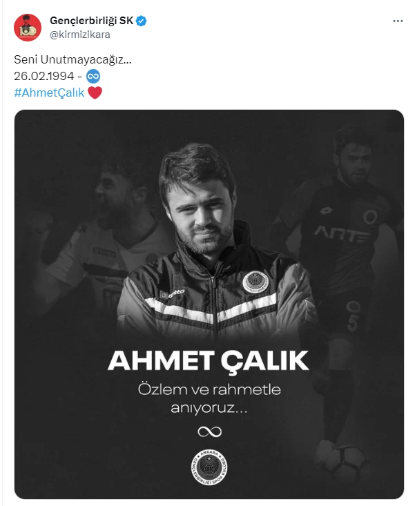 Gençlerbirliği ve Ankaragücü Ahmet Çalık'ı unutmadı