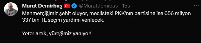 Vatan Partisi Çankaya Belediye Başkan adayı Demirbaş açıkladı! HDP’ye seçim yardımı Mehmetçiğe ihanettir