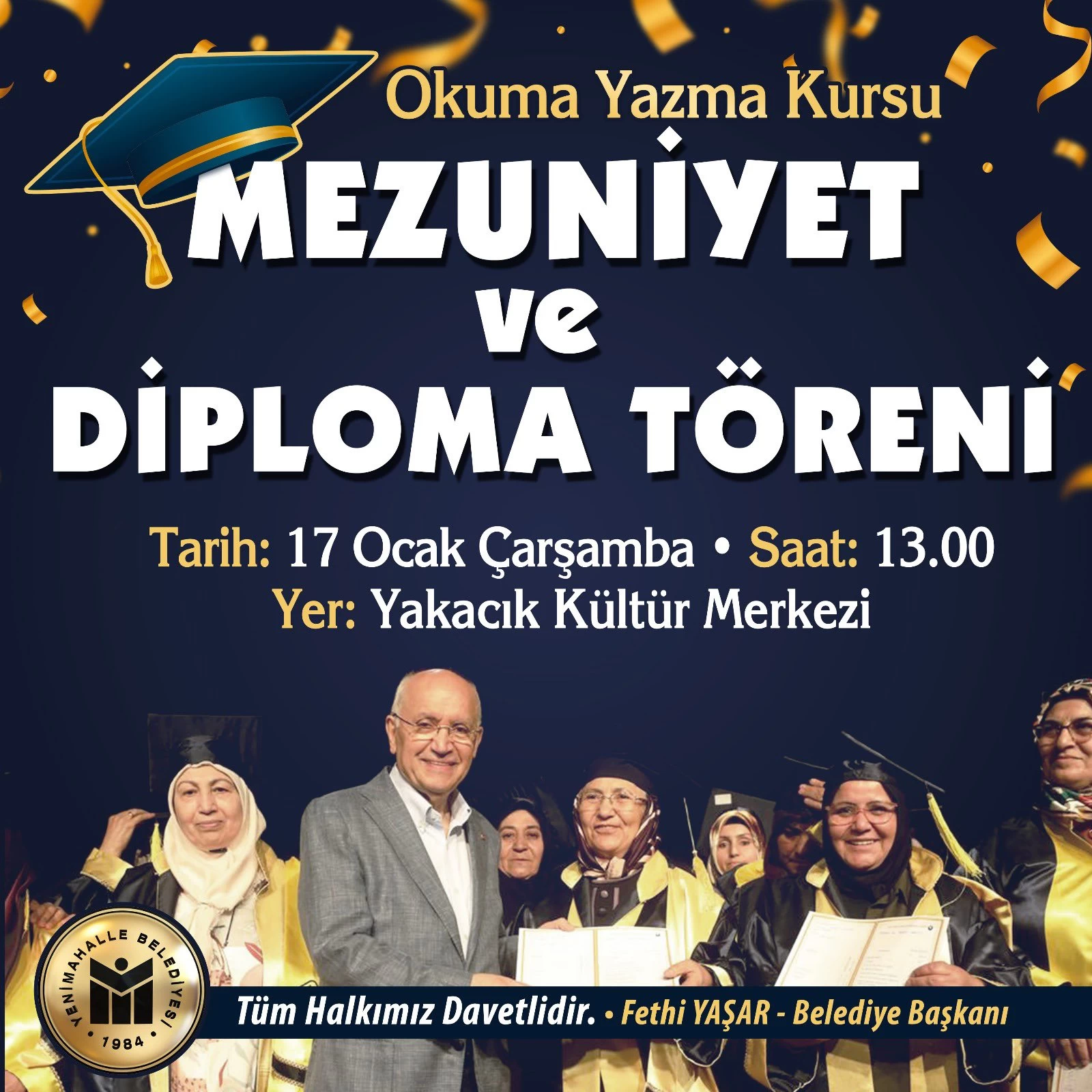 Yenimahalle Belediyesi Okuma Yazma Kursu mezunlarını veriyor! Diploma töreni tarihi belli oldu