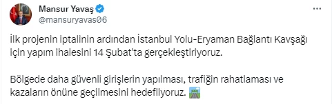 ABB İstanbul Yolu-Eryaman Bağlantı Kavşağı için harekete geçti! Çile sona eriyor ihale süreci belli oldu