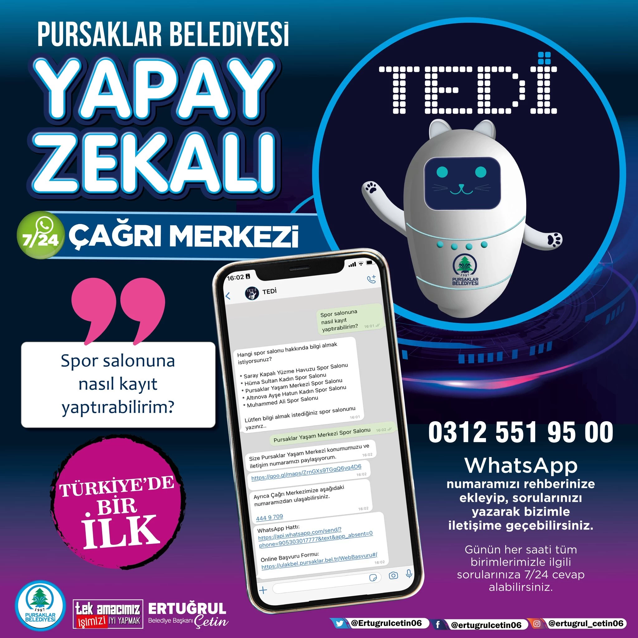 Pursaklar Belediyesi'nden yapay zeka destekli çağrı merkezi uygulaması!