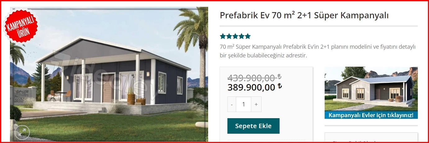 89.900 TL parası olana devlet destekli 2+1 prefabrik ev!