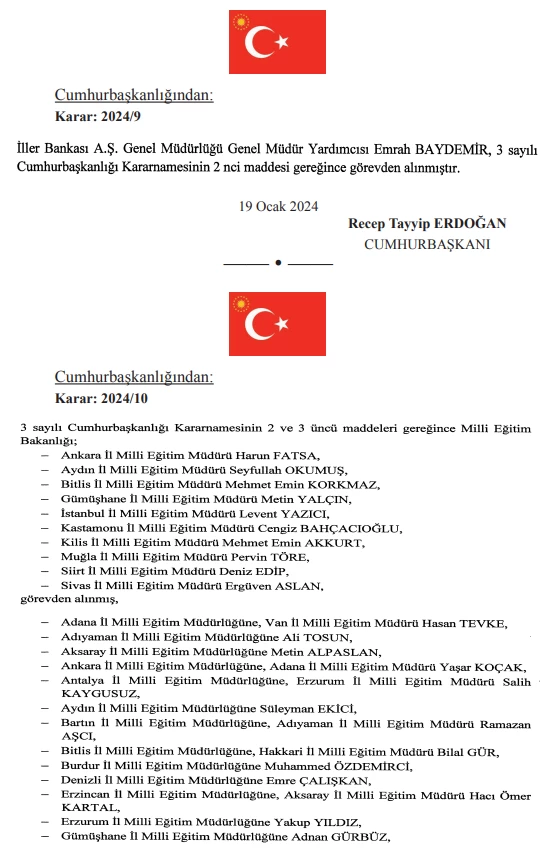 Resmi Gazete'de Cumhurbaşkanı imzası ile yayımlandı! Ankara'nın İl Milli Eğitim Müdürü değişti