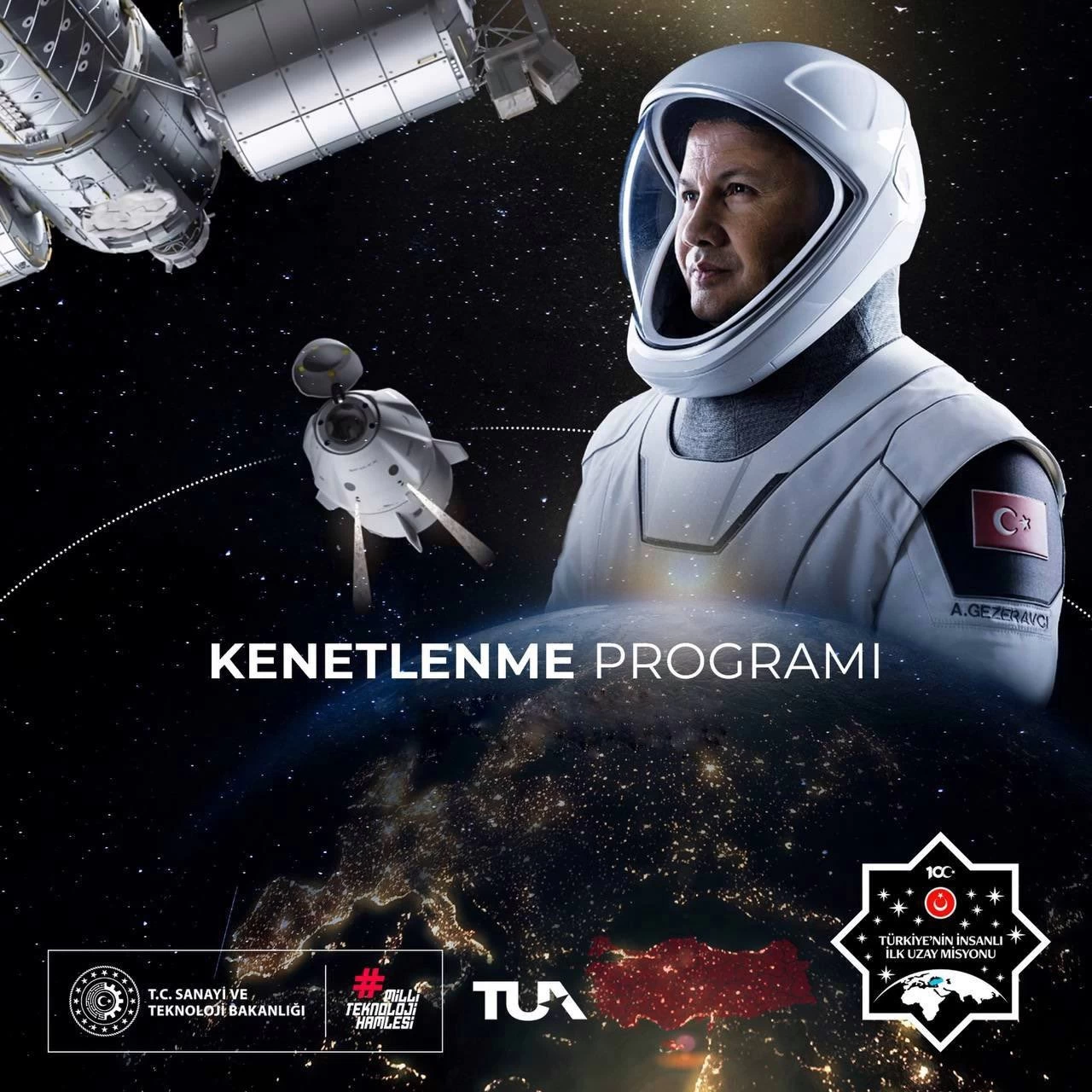 Astronot Gezeravcı’yı taşıyan uzay aracının istasyona kenetleneceği an Ankara meydanlarında!