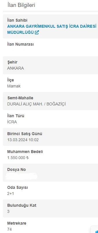 Konut almak isteyenlere açık artırma ile satılacak! 74 metrekare 2+1 konut fırsatından yararlanacaklar elini çabuk tutsun - Resim : 2