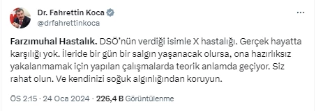 DSÖ uyarmıştı! Sağlık Bakanı Koca'dan X hastalığı hakkında açıklama geldi