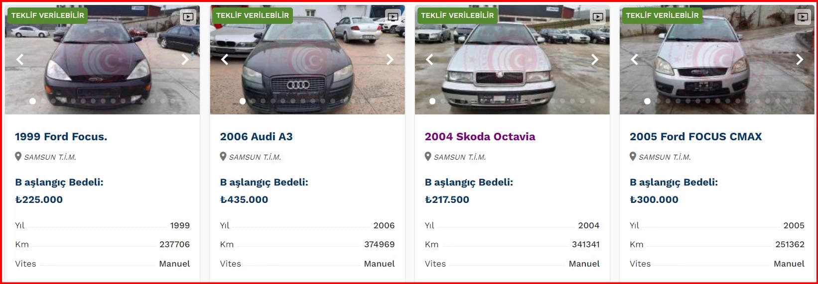 Hepsini devlet satıyor! Skoda Octavia 217.500 TL, Ford Focus 225.000 TL!