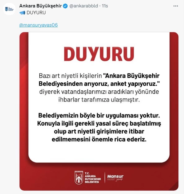 ABB'den vatandaşlara sahte anket uyarısı geldi!