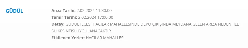 Ankara Yenimahalle, Nallıhan, Güdül saatlerce sürecek! Hazırlığınızı yapın herkes kendi önlemini alsın