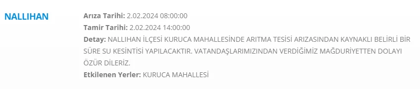 Ankara Yenimahalle, Nallıhan, Güdül saatlerce sürecek! Hazırlığınızı yapın herkes kendi önlemini alsın - Resim : 2