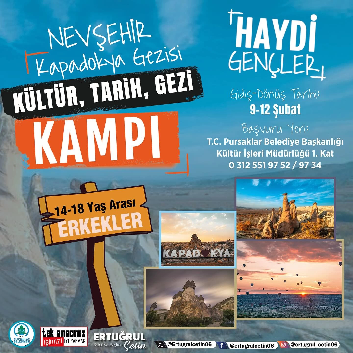 Pursaklar Belediyesi ilçedeki 14 - 18 yaş arası gençler için kamp programına devam ediyor!