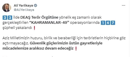 Bakan Yerlikaya açıkladı! Ankara'da terör örgütü mensuplarına büyük darbe