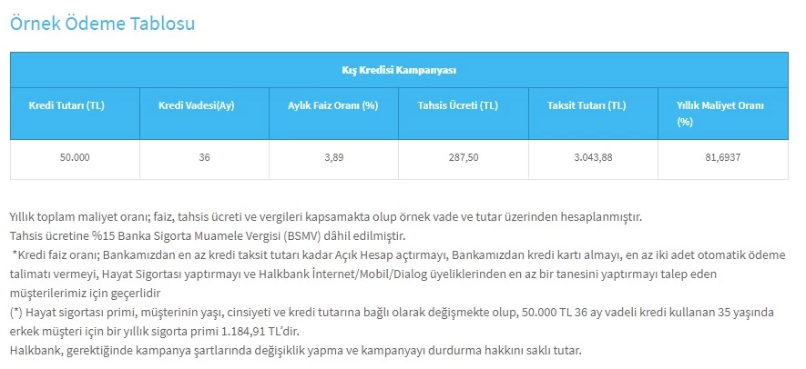 Halkbank'tan kara kışı yaza çevirecek 50.000 TL limitli kış kredisi kampanyası!