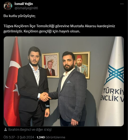 TÜGVA Ankara Keçiören İlçe Temsilcisi Mustafa Akarsu oldu!