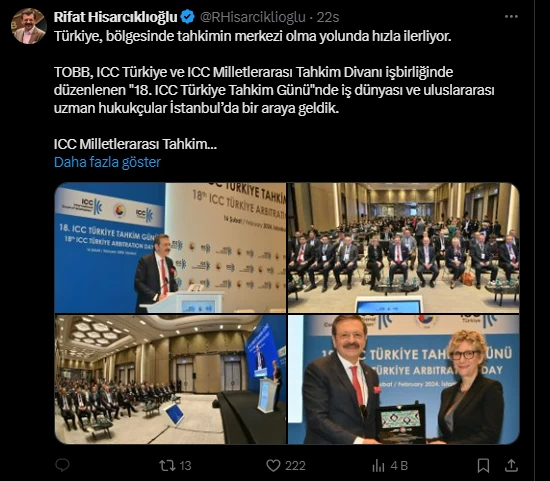 TOBB 8. ICC Türkiye Tahkim Günü"nde iş dünyası ve uluslararası uzman hukukçularla bir arada! - Resim : 2