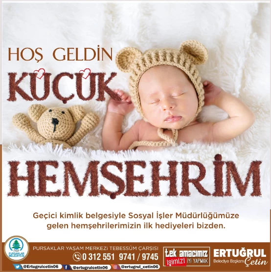 Pursaklar Belediyesi'nden yeni doğan bebekler için hoş geldin hediyesi!