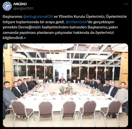 ANGİAD Başkanı Onat ve Yönetim Kurulu Üyeleri istişare toplantısında dernek üyeleri ile buluştu!