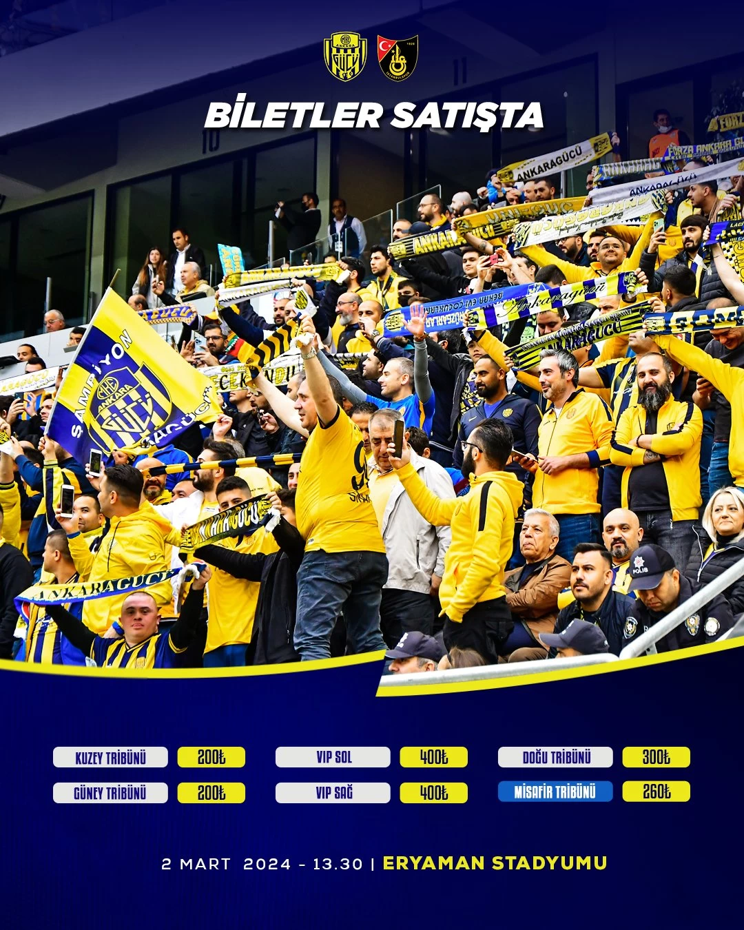 MKE Ankaragücü - İstanbulspor maçının bilet fiyatları belli oldu