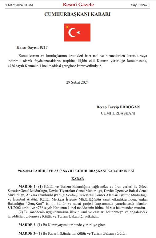 Cumhurbaşkanı Kararı Resmi Gazete'de! Gençlere ücretsiz GençKart uygulaması başlıyor