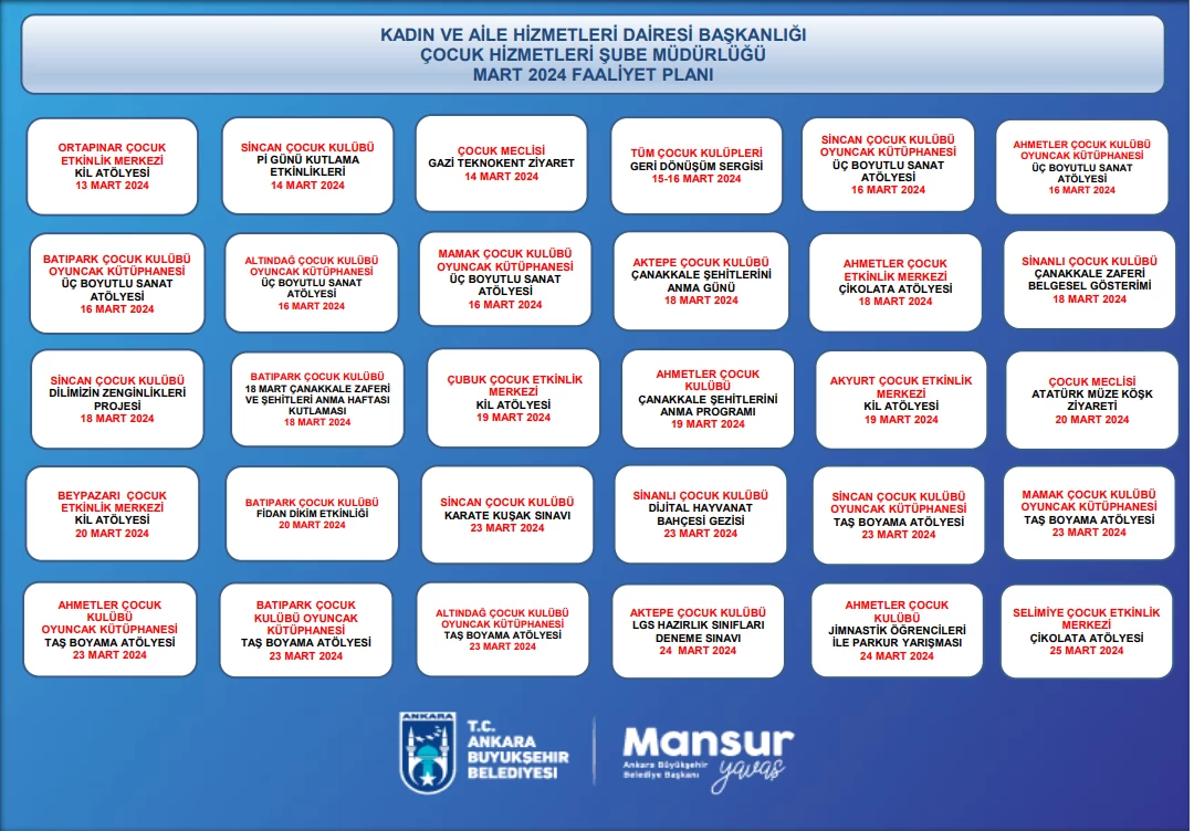 Ankara'da Mart 2024 faaliyet takvimi belli oldu! Kadın, Çocuk ve Aile Yaşam Merkezlerinde dolu dolu program - Resim : 3