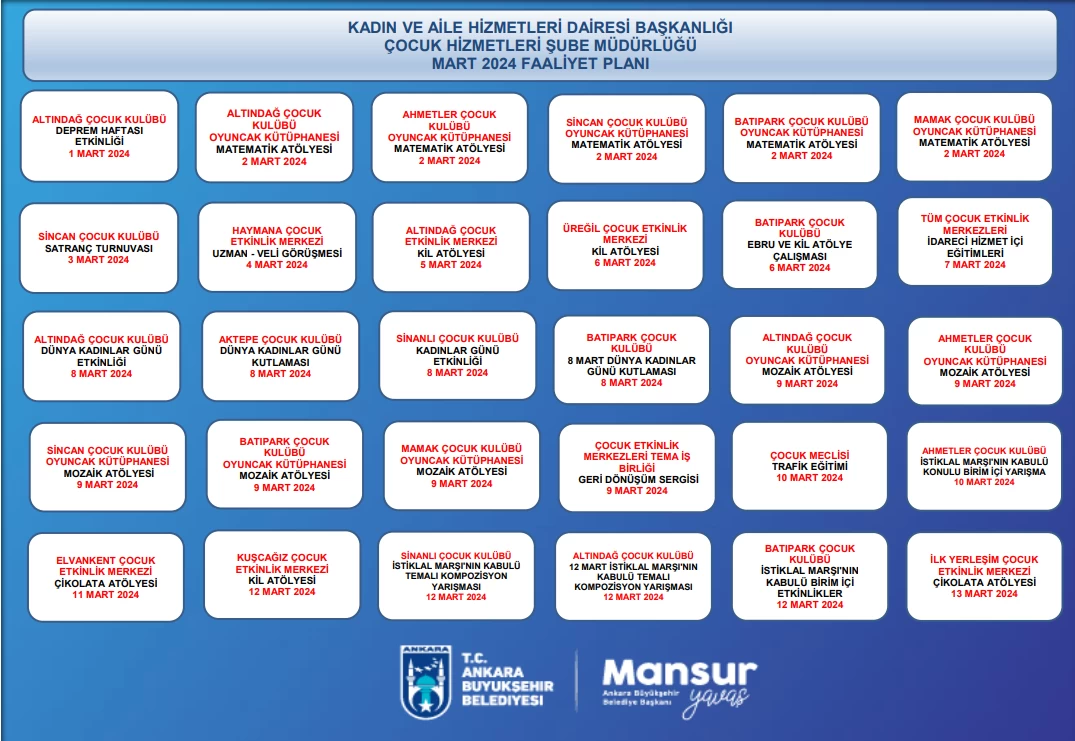 Ankara'da Mart 2024 faaliyet takvimi belli oldu! Kadın, Çocuk ve Aile Yaşam Merkezlerinde dolu dolu program - Resim : 4