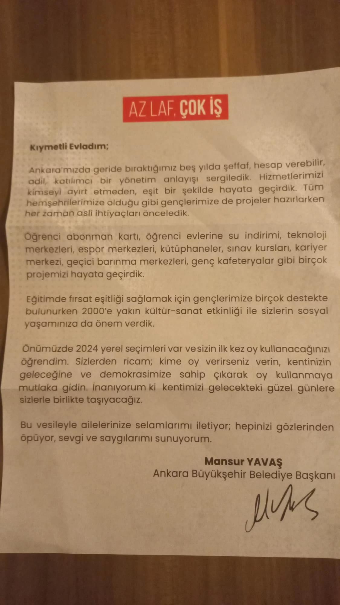 Seçim öncesi 18 yaşını dolduran Ankaralı gençlere mektup gitti! Mutlaka oy kullanmaya gidin