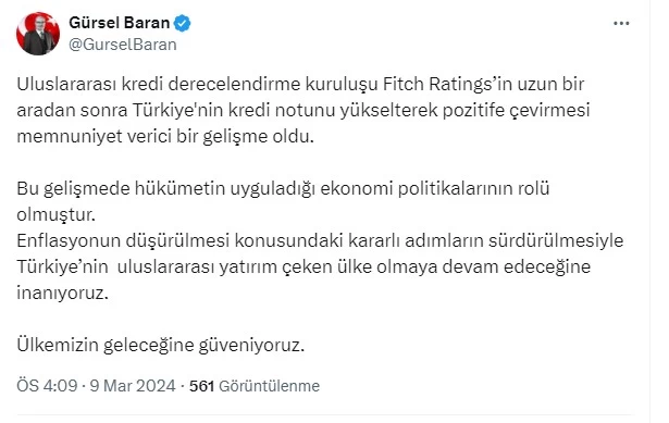 ATO Başkanı Gürsel Baran Türkiye'nin kredi notunun arttırılması hakkında konuştu