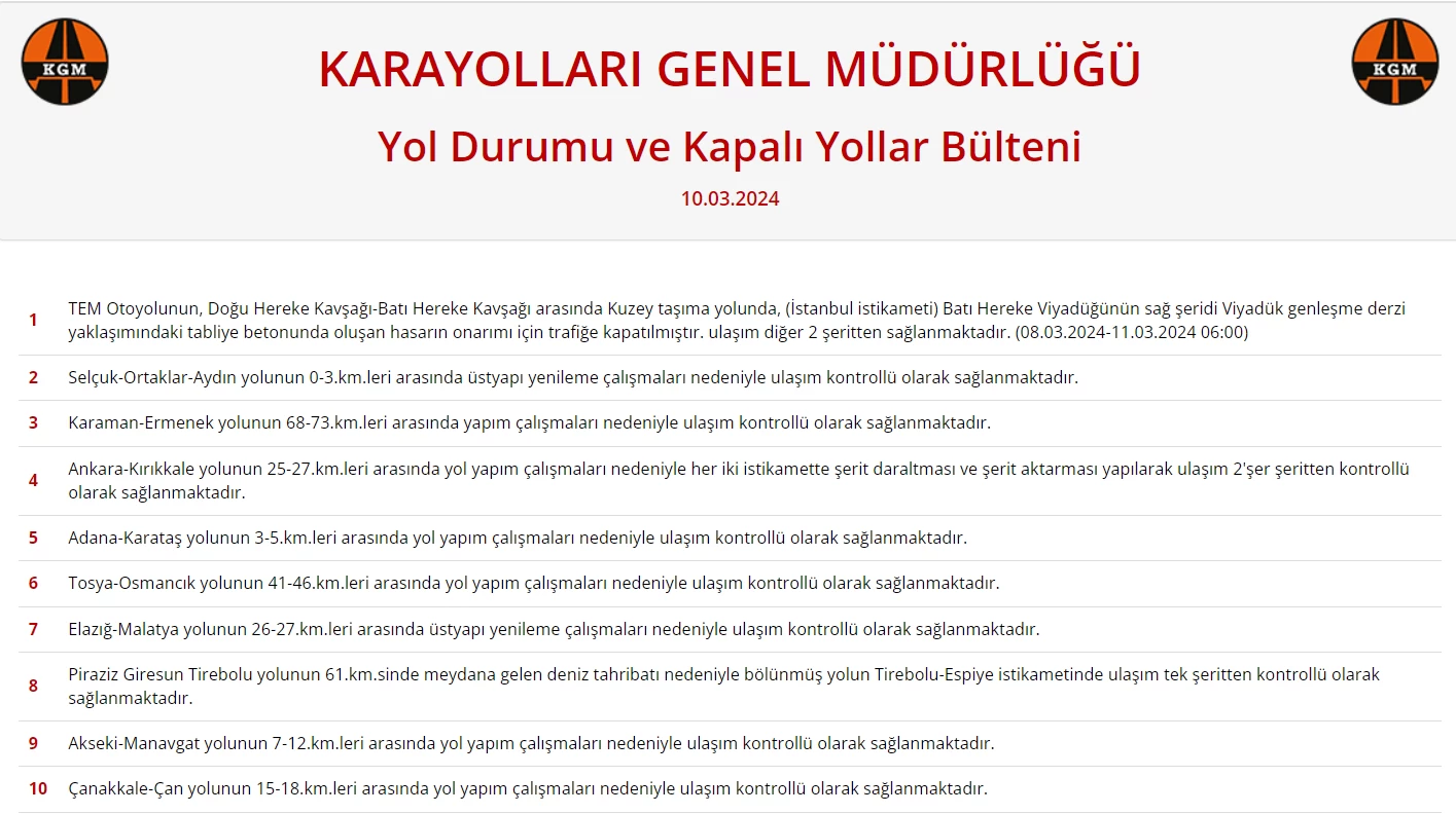 KGM yol durum bülteni ile karayollarında son durum belli oldu! Ankara Kırıkkale yolunda çalışma yapılıyor - Resim : 2