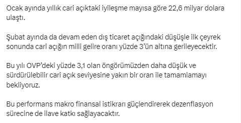 Ödemeler dengesi verilerini Bakan Şimşek değerlendirdi!