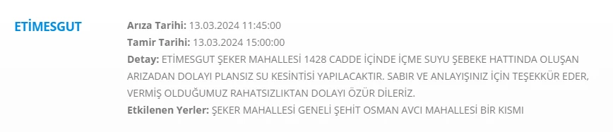 Gölbaşı Mamak Etimesgut uyarı saatler önce yapıldı! Saat 15.00'a kadar asla kullanamayacaksınız ekipler teyakkuzda - Resim : 4