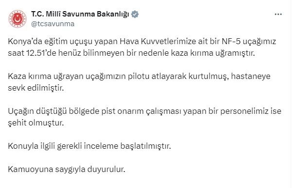 Türk yıldızlarının Eğitim Uçağı Konya'da düştü!