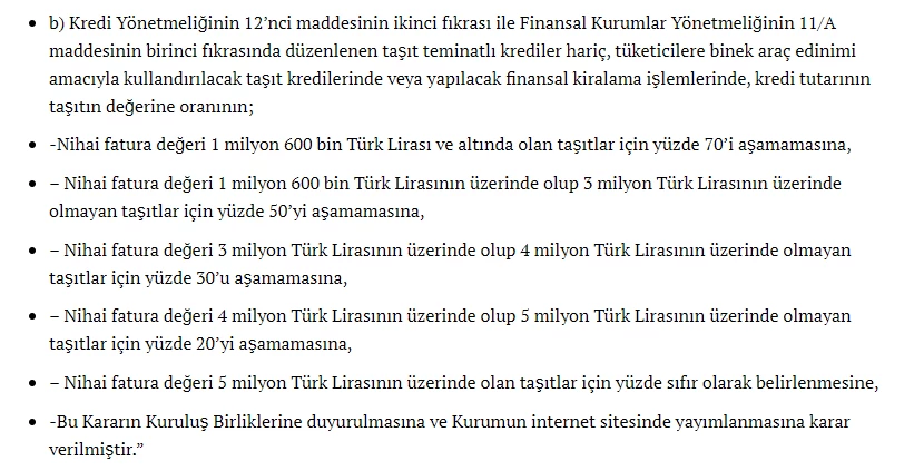 BDDK taşıt kredilerinde vade sınırını değiştirdi! - Resim : 2