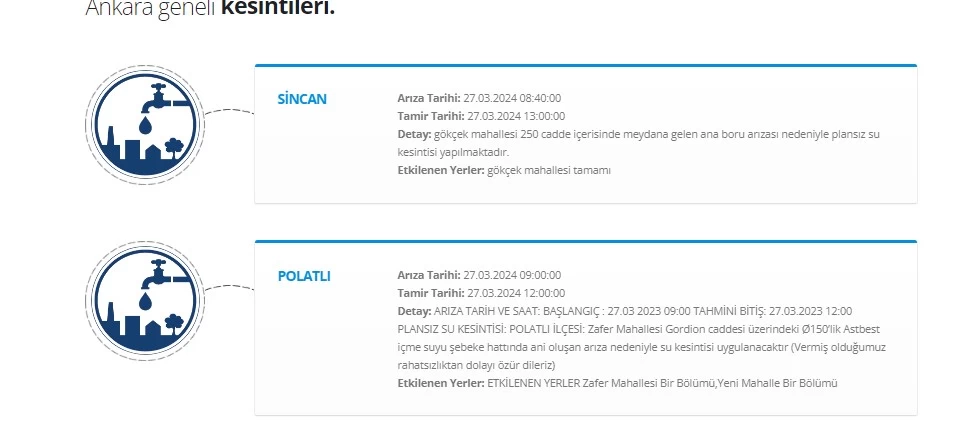 Su sıkıntısı yaşamamak için acele edin! Ankara'nın sadece iki ilçesinde geçerli olacak