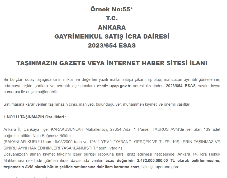 Ankara'nın ünlü AVM'si satışa çıkarılıyor! Resmi ilan yayınlandı