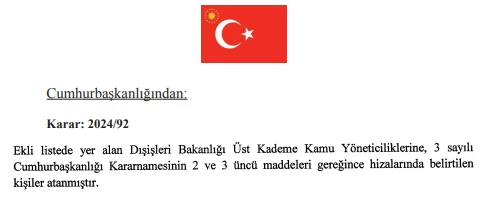 6 Nisan 2024 tarihli Cumhurbaşkanlığı atama kararnamesi Resmi Gazete'de yayımlandı! - Resim : 4