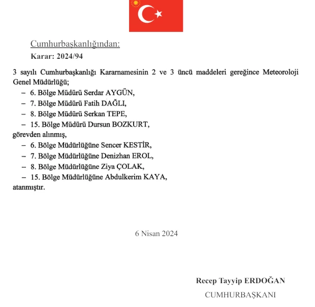 Cumhurbaşkanı Erdoğan'ın imzasıyla Resmi Gazete'de yayımlanan kararla bazı isimler görevden alındı! - Resim : 2