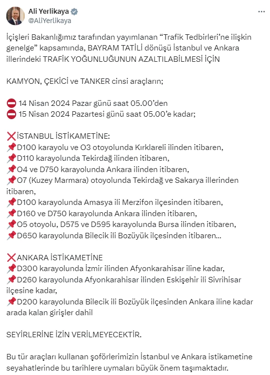 Bakan Yerlikaya Ankara ve İstanbul için yeni tedbirleri açıkladı! - Resim : 2