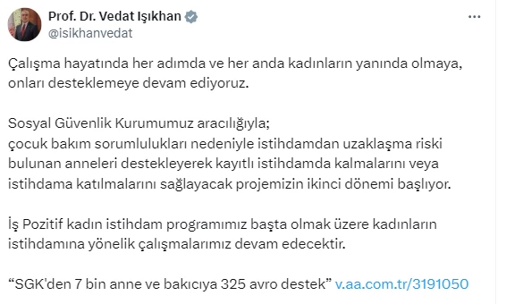 SGK'dan kadınlara müjde! SGK'lı kadınlara o illerde 325 avro destek sağlanacak hemen inceleyin