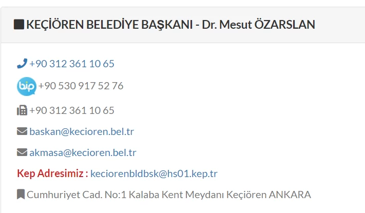 Keçiören Belediye Başkanı Mesut Özarslan'a nasıl ulaşılır, iletişim numarası nedir? - Resim : 2