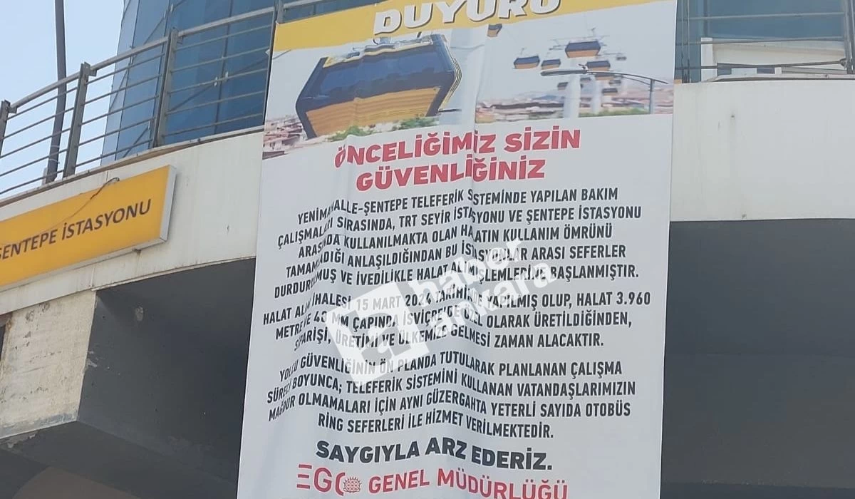 Yenimahalle Şentepe Teleferik Siteminde yapılan çalışma nedeniyle bazı duraklarda seferler durduruldu! - Resim : 2