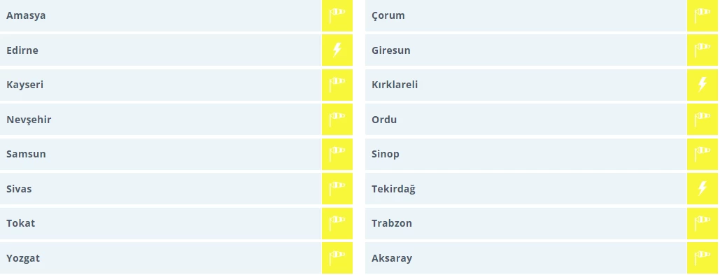 O saatlerde dışarı çıkacaklar dikkat! Meteoroloji 16 il için sarı kodlu uyarıda bulundu