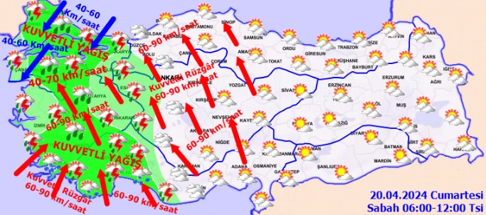Meteoroloji'den Ankara dahil 45 il için sarı kodlu sağanak ve fırtına uyarısı! - Resim : 2