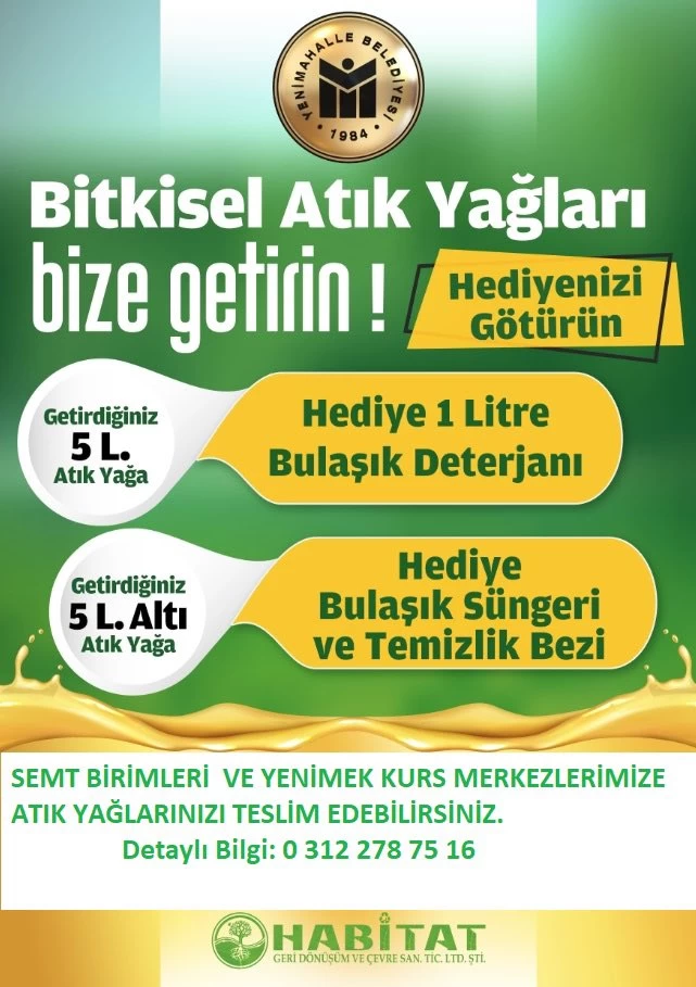 Yenimahalle Belediyesi 20 ton atık yağ topladı! - Resim : 2