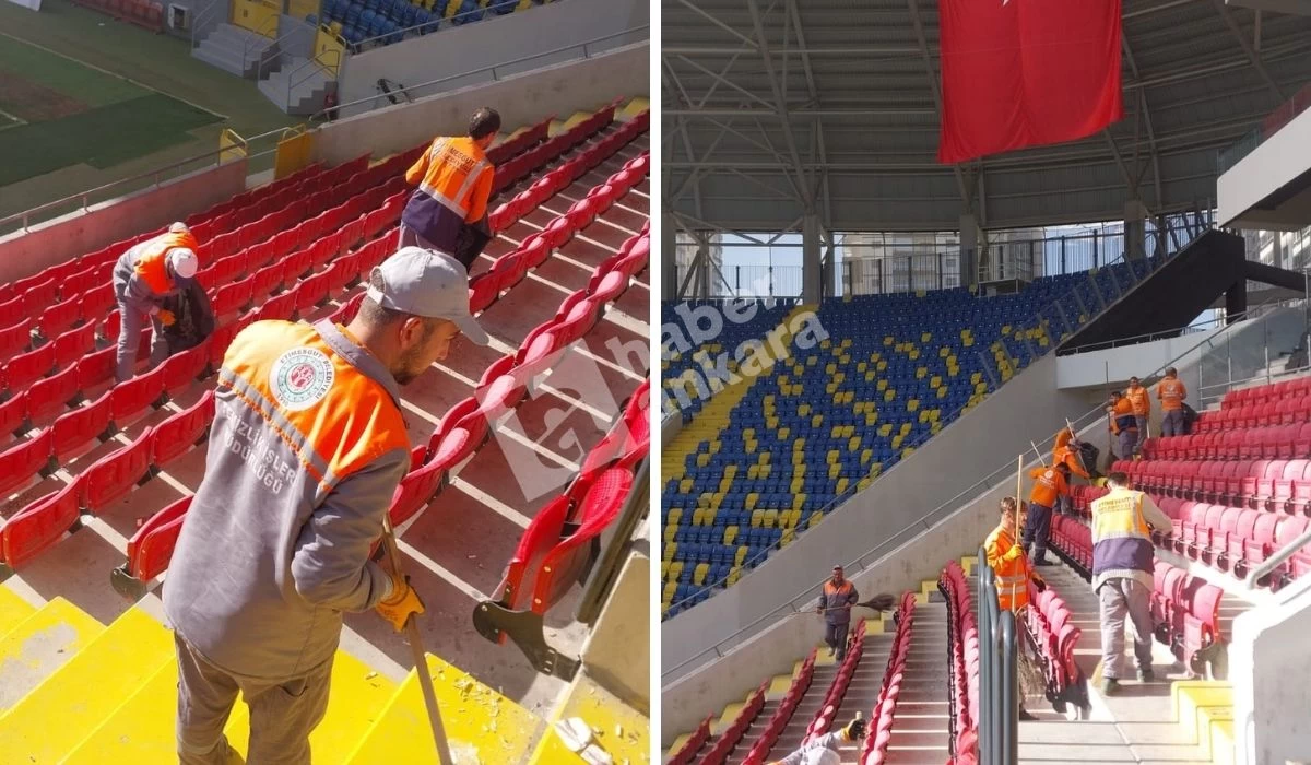 Etimesgut Belediyesi Ziraat Türkiye Kupası maçı öncesi Eryaman Stadındaki temizlik atağını tamamladı - Resim : 2