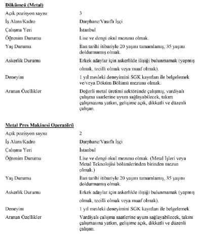 Darphane ve Damga Matbaası Genel Müdürlüğü 25 işçi alımı yapacağını duyurdu! - Resim : 2