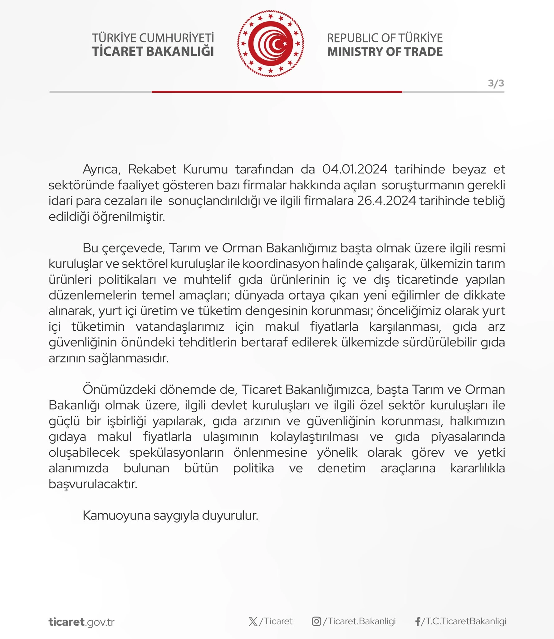 Ticaret Bakanlığı tavuk eti ihracatına kısıtlama getirildiğini açıkladı - Resim : 3