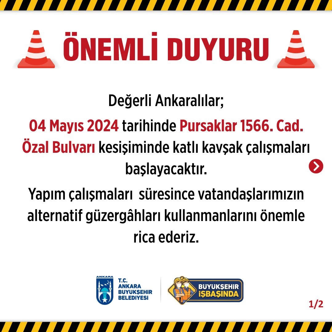 Ankara Büyükşehir Belediyesi duyurdu! 4 Mayıs itibariyle o güzergahlar değişiyor