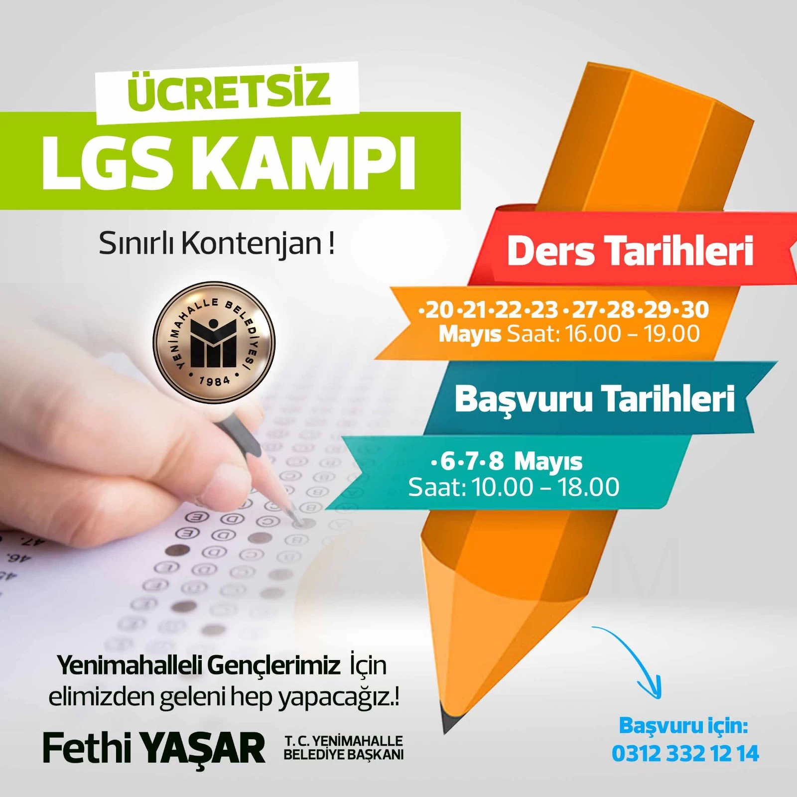 Yenimahalle Belediyesi ücretsiz lise ve üniversite hazırlık kurslarını duyurdu - Resim : 2