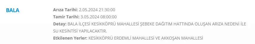 Bala Gölbaşı Kalecik uyarı saatler önce yapıldı! Ekipler çalışmalara başladı uzun süre kullanamayacaksınız - Resim : 2